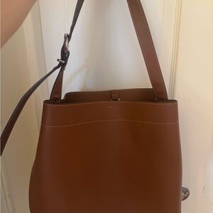 Elegant Brown Leather Tote Bag